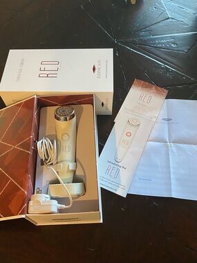 Red LED Facial Device by Red — Cream Body with Rose Accents